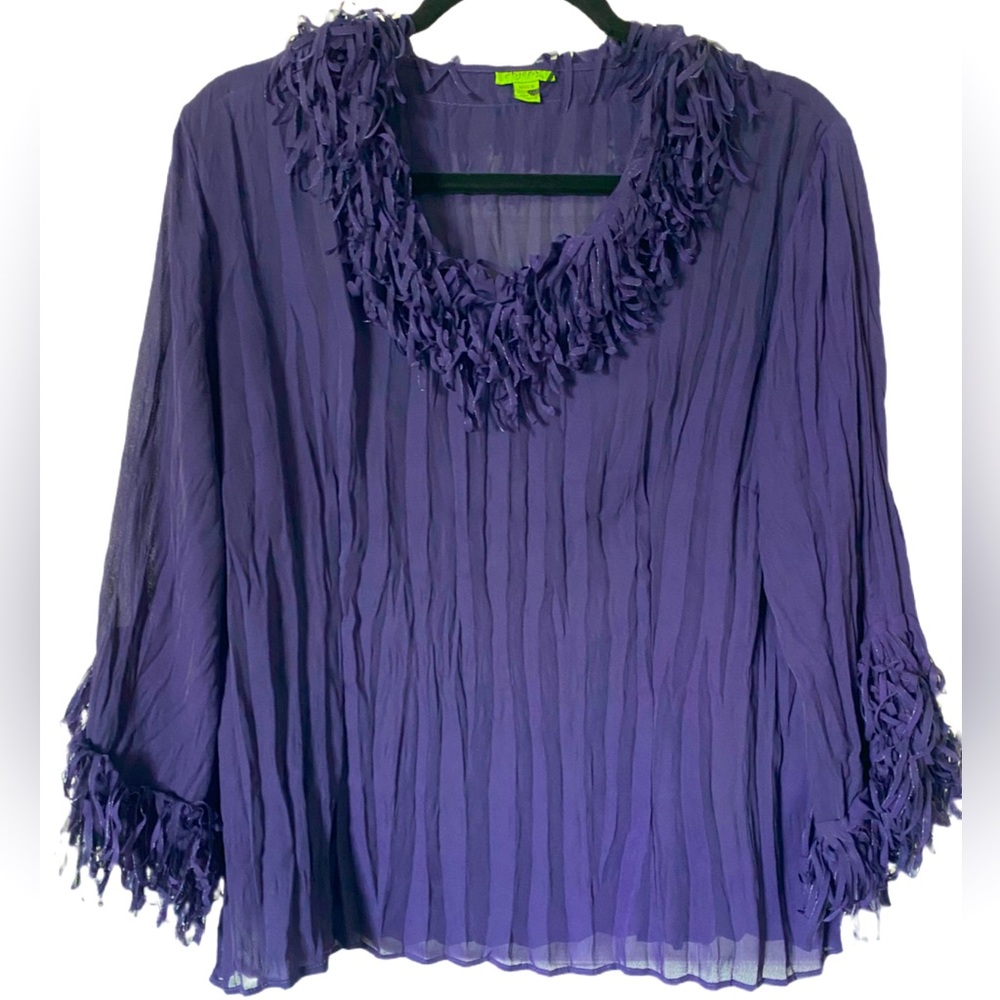 Purple fringe top